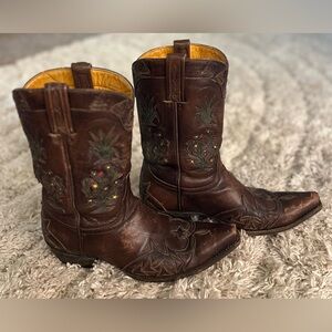 OLD GRINGO Vintage Floral Cactus Brown Cowgirl Cowboy Western Boots Women’s 8.5